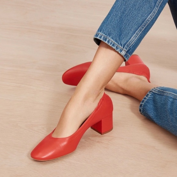Everlane Shoes Everlane The Italian Leather Day Heel Poppy Red 65 Poshmark